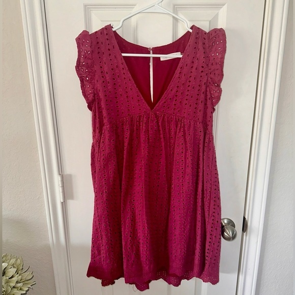 Maroon Ruffle Sleeve Romper - Picture 2 of 5